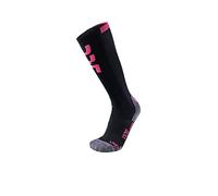 UYN Ski Lady, Evo Race Calza da Sci Donna, Black/Pink Paradise, 35/36