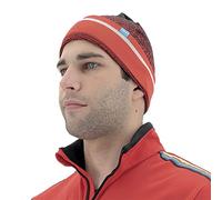 UYN Unisex NATYON Two-Tone Beanie, Black/High Red/White