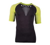 UYN VISYON Maglia da Running A Maniche Corte da Uomo, Carbone/Acido Lime/Bianco, S-M