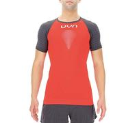 UYN VISYON Maglia da Running A Maniche Corte da Uomo, Rosso Acceso/Carbone/Bianco, L-XL