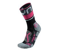 UYN W Trekking One Merino Socks grigio/nero - Merino - Calzini da trekking da donna, traspiranti, comodi (41/42, Nero - rosa)