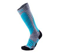 UYN Wintersports Calze Tecniche Da Sci, Adulto, Grigio (Grey Melange/Turquoise), 35/36