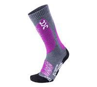 UYN Wintersports Calze Tecniche Da Sci, Adulto, Grigio (Medium Grey Melange/Purple), 39/40
