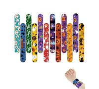 UYRVAPE 12 PCS Bracciali Bambini, Braccialetti Slap Gadget Compleanno, Bracciale schiaffo a tema Halloween,a Scatto Regalini Fine Festa，regalini fine festa compleanno bambini