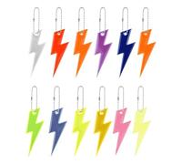 UYRVAPE 12pcs Pendenti Riflettenti Bambini,Portachiavi Riflettente Catarifrangente di Sicurezza Ciondolo Riflettente di Sicurezza con Catena per Borsa da Scuola Zaino