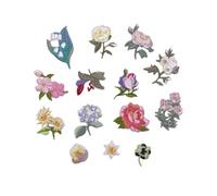 UYRVAPE 14pcs Toppe Termoadesive, Toppa Ricamata Termoadesiva Fiore Toppe per Vestiti di Cucito, Toppe Termoadesive Bambini Adulti per Giubbotti, Jeans, Giacche, Maglietta