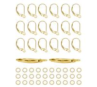 UYRVAPE 20pcs Chiuse Ganci per Orecchini Sterline Argento Anallergici Chiusura Orecchino con Leva 16x10 mm e 30 pcs Anelli Aperti Salto per Creazione di Gioielli Fai da Te Bigiotteria, oro