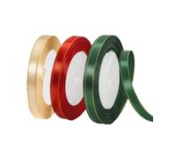 UYRVAPE 3 Rotoli Nastro Raso Nastri Colorati Nastrino per Bomboniere 10mmx22m Nastro Regalo Nastro di Raso Verde Nastri Regalo Raso Rosso Decorazioni Bomboniere Nastri per Pacchi Regalo per Natale DIY