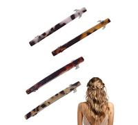 UYRVAPE 4 pezzi Fermaglio Capelli Donna Lunghi Francese Fermagli Capelli Donna Alla Elegante,Mollette Capelli Fermagli Per Capelli Vintage, Guscio di Tartaruga Acetato di Cellulosa Barrette Capelli