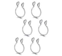 UYRVAPE 6pcs Falsi Naso Trafitto Anelli, Anelli da naso piercing finti, in acciaio inossidabile, piercing al diaframma finto non piercing all'orecchio piercing al labbro per donna uomo, Argento