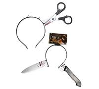 UYRVAPE Halloween Cerchietto per capelli Horror Sangue Ascia finta Seghe Coltello Fascia gotica Prop Decor, Cerchietto Halloween,Accessori Capelli per Halloween, Martedì Grasso, Carnevale