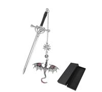 UYRVAPE Segnalibro Drago, Segnalibri Spada di Metallo, Bacchette per Capelli a Forma di Spada Vintage per Ciondolo, Facile da Trasportare, Per Gli Amanti Della Lettura (grigio)