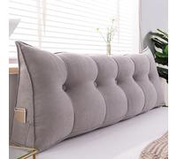 UYSELA Cuscino a Cuneo Triangolare Cuscino da Lettura Testiera Schienale Testiera Removibile Cuscino Lombare a Cuneo Sostegno Posizionamento Bolster,Grigio,Length 150cm/59.05in