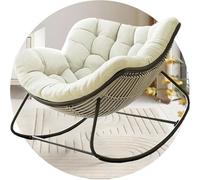 UYSSJTGAZ Cuscino di Ricambio Papasan - Morbido for Dondolo da Interno/Esterno, in Vimini, Rattan, Amaca e Cesto Appeso for Patio, Giardino, Veranda, Balcone(White)
