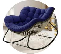 UYSSJTGAZ Cuscino di Ricambio Papasan - Morbido for Dondolo da Interno/Esterno, in Vimini, Rattan, Amaca e Cesto Appeso for Patio, Giardino, Veranda, Balcone(Navy)