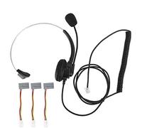 UYSTDMXKA Cuffia monaurale telefonica con microfono, cuffia per telefono fisso, auricolare con riduzione del rumore per uso domestico e d’ufficio, plug and play compatibile con il connettore