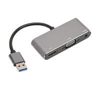 UYSTDMXKA USB 3.0 ad A, 3 in 1 Con Hub con o Port, risoluzione HD 1080P, alloggiamento in alluminio, compatibile con 7/8/10/11 e operativo, per Dual