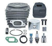 UYTGFO Adatto for Husqvarna 357 359 Guarnizione del filtro del carburante Bullone del cuscinetto Parte della motosega Cilindro da 47 mm Pistone Kit marmitta di scarico