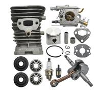 UYTGFO Adatto for motosega Husqvarna 136 137 141 142 Cuscinetti Paraolio Filtro Guarnizione Cilindro Pistone Albero Motore Carburatore 38mm