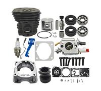 UYTGFO Adatto for motosega HUSQVARNA 340 350 345 Motore Ricambi Motore Cilindro Coppa Carburatore Cuscinetto Paraolio Starter Asta Acceleratore 44mm Kit