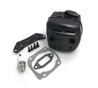 UYTGFO Adatto for motosega Husqvarna 365 372 362 371 Parti di ricambio HUNDURE Marmitta di scarico Silenziatore Staffa Guarnizione Kit candela