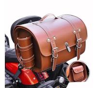 UYTKTN Bauletto in Pelle per Moto per Benelli Imperiale 400 2018-2024, Borsa Moto Bagagli Moto Strumento Impermeabili, Grande capacità Moto Baule Posteriore Moto Valigia,D Light Brown