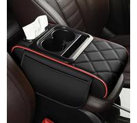 UYTKTN Copri Bracciolo Auto per Ford Everest/B Max/C Max/KA/Cougar 1999 2000 2001 2002 2003, Copertura Console Centrale Auto, Cuscino per Bracciolo Auto con 2 Tasche Portaoggetti,B Black+Red