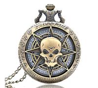 UYUME l'orologio, Orologio da Tasca retrò, Orologio da Tasca al Quarzo Grigio Collana con Catenella for Orologio da Tasca con Pendente a Doppia L (Color : Hollow)