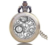 UYUME l'orologio, Orologio da Tasca retrò, Orologio da Tasca Doctor Who Serie DC Orologio da Tasca con Cupola in Vetro al Quarzo, Collana con Pendente, Orologio Piccolo