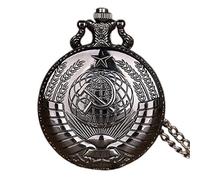 UYUME l'orologio, Orologio da Tasca retrò, Orologio da Tasca Sickle Hammer, Pendente in Oro-Argento con Catena da Taschino. Orologio in Oro-Argento (Color : Black)