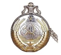 UYUME l'orologio, Orologio da Tasca retrò, Orologio da Tasca Sickle Hammer, Pendente in Oro-Argento con Catena da Taschino. Orologio in Oro-Argento (Color : Gold Silver)