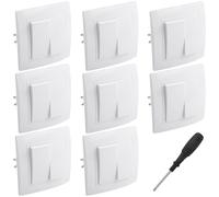 UYUYong 8 Pezzi Interruttore Seriale a Parete 2-Fach Interruttore di Serie Interruttores a Pulsante da Muro 10 A 250 V Interruttori Luce da Muro Moderni, per Corridoio Scale Camera da Letto (Bianco)