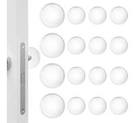 UYVPAER 16 Pezzi Fermaporta Rotondi In Silicone 12 Pezzi Da 20X5 Mm + 4 Pezzi Da 40X8 Mm, Autoadesivi, Per Cassetti, Muri, Proteggono Da Urti E Graffi