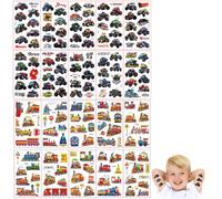 UYVPAER 20 Fogli Di Tatuaggi Temporanei Per Feste Di Compleanno Per Bambini, Adesivi A Tema Camion, Treni, Premi In Classe, Premi Di Carnevale, Decorazioni Vintage In Stile Cartone Animato, Re