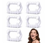 UYVPAER 5 Pezzi Denti Da Vampiro Per Bambini - Adatti Per I Bambini - Stabili E Sicuri - Denti Da Vampiro Per Maschera Di Dracula Per Halloween E Carnevale