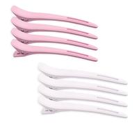 UYVPAER 8 Pezzi Pinze Per Capelli Per Lo Styling Della Sezione, Becchi D'Oca Per Capelli Antiscivolo Senza Pieghe Con Banda In Silicone, Mollette Parrucchiere, Mollette Capelli Donna