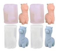 UYVPAER Stampi In Silicone Per Alpaca, 4 Pezzi Stampo In Silicone Per Alpaca 3D Stampo In Silicone, Alpaca Stampi Per Candele Stampi Fai Da Te In Alpaca Per Candele Profumate, Sapone Fatto A Mano