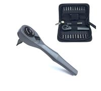 UYXiNONE Set di 23 mini cacciaviti a cricchetto 1/4 a cricchetto a 72 denti, chiave a cricchetto tozzo a 90 gradi, cacciavite ad angolo retto per piccoli spazi, con custodia