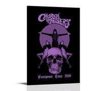 UYYRWEQRTR Poster decorativo da parete "Church of Misery" su tela, stile vintage, per soggiorno e camera da letto, 50 x 75 cm, con cornice
