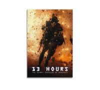 UYYRWEQRTR Poster estetico decorativo da parete in stile vintage con scritta "13 Hours The Secret Soldiers of Benghazi", per soggiorno, camera da letto, 60 x 90 cm, senza cornice