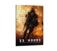 UYYRWEQRTR Poster estetico decorativo da parete in stile vintage, stampa artistica da parete con scritta "13 Hours The Secret Soldiers of Benghazi", per soggiorno e camera da letto, 60 x 90 cm, stile