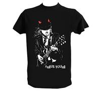 UZ Design T Shirt Angus Young Uomo Bambino Maglietta Gruppi Rock, Bambino 9-11 Anni