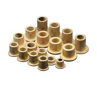 UZAMIRLEX Boccola in Ottone metallurgia delle polveri, Boccola in Bronzo sinterizzato con Flangia a gradini, autolubrificante, Confezione da 5 Pezzi, Misure Multiple, Colore Oro(6x10x6-14x2)