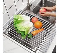 UZAMIRLEX Cestello scolapiatti, Scolapiatti Portatile Pieghevole in Silicone 32 x 52 cm Tappetino for Asciugatura lavello Pieghevole