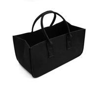 UZAMIRLEX Cestini per Tronchi, Cestini for Legna da ardere ad Alta capacità, Borsa portaoggetti in Feltro, Borsa da Viaggio for Auto, Borsa Organizer for Vestiti, Borsa in Legno for Camino(Black)