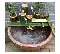 UZAMIRLEX Lago Artificiale Pieghevole, Fontana d'Acqua in bambù con Pompa, Design a Mulino a Vento for Decorazioni da Giardino Zen for Interni ed Esterni