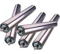 UZAMIRLEX Rullo trasportatore, Rulli trasportatori in Acciaio Inossidabile, Confezione da 5, Diverse Misure for Nastri da 8030 cm(Dia 50mm,L 150MM)