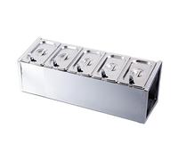 UZAMIRLEX Scatola per condimenti e spezie, Porta spezie e condimenti in Acciaio Inox con coperchi, Argento(Silver-e)