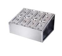 UZAMIRLEX Scatola per condimenti e spezie, Porta spezie e condimenti in Acciaio Inox con coperchi, Argento(Silver-l)