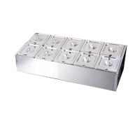 UZAMIRLEX Scatola per condimenti e spezie, Porta spezie e condimenti in Acciaio Inox con coperchi, Argento(Silver-a)